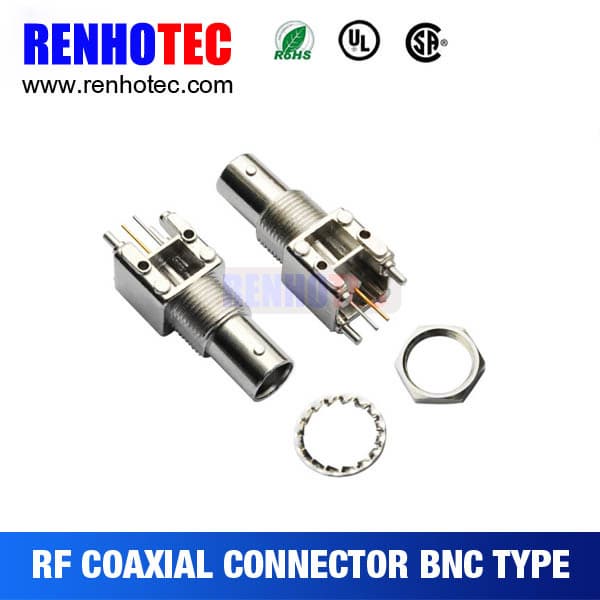 Straight RF connector BNC connector female to pcb